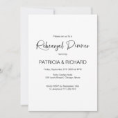 Stijlvol bruiloft repetitie diner kaart (Voorkant)