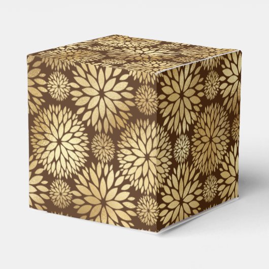 Stijlvol bruin- en goudkoortspatroon bedankdoosjes (Achterkant)