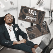 Stijlvol Bruin Grijs en Wit met Initialen Modern Visitekaartje