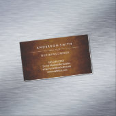 Stijlvol  bruin magnetisch visitekaartje (Voorbeeld)