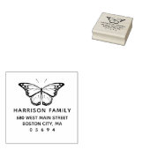 Stijlvol Butterfly-retouradres Rubberstempel (Gestempeld)