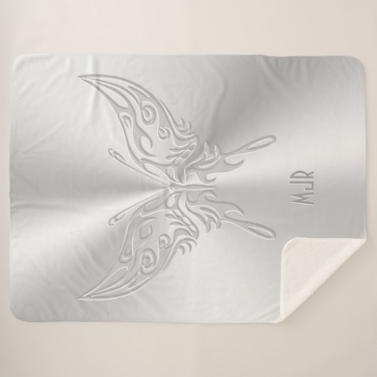 Stijlvol Butterfly Round Tail, in reliëfdruk Sherpa Deken (Voorkant (horizontaal))