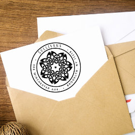 Stijlvol Celtic Knot Star-adres kerstretouradres Rubberstempel