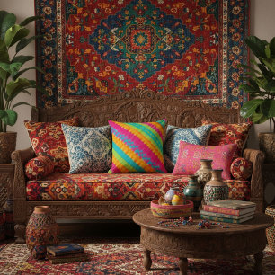 stijlvol chic elegant geometrisch kleurrijk kussen