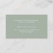 Stijlvol Chic Elegant Monogram Minimalistisch Sage Visitekaartje (Achterkant)