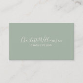 Stijlvol Chic Elegant Monogram Minimalistisch Sage Visitekaartje (Voorkant)