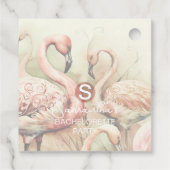 Stijlvol Chic Flamingo Monogram Gepersonaliseerd Bedankjes Labels (Achterkant)