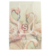 Stijlvol Chic Flamingo Monogram Gepersonaliseerd Medium Cadeauzakje (Achterkant)