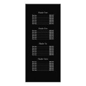 Stijlvol Chic Light Roos Gold Modern Price Menu (Achterkant)