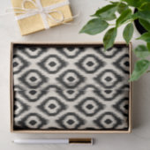 Stijlvol Chic Mod Black Ivory Diamond Ikat Patroon Tissuepapier (Geschenk)