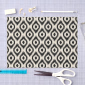 Stijlvol Chic Mod Black Ivory Diamond Ikat Patroon Tissuepapier (Craft)