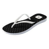 Stijlvol Chic Modern Ivory Polka Dots Mix Monogram Teenslippers (Schuin)