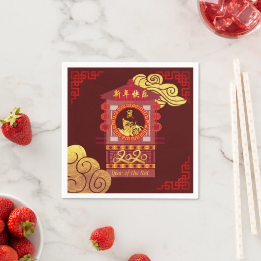 Stijlvol Chinees palanquin Rat Year 2020 PPN Servet (Insitu)