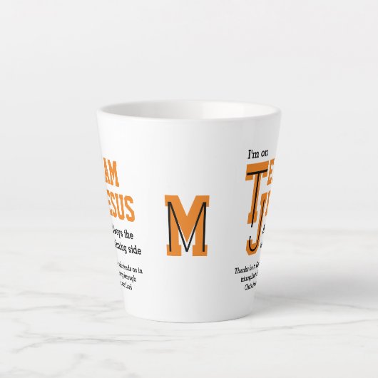 Stijlvol Christelijk monogram van TEAM JESUS Latte Mok (Voorkant)