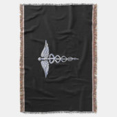Stijlvol Chroom als het medische symbool Caduceus Deken (Voorkant Verticaal)