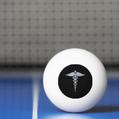 Stijlvol Chroom als het medische symbool Caduceus Pingpongballen (Net)