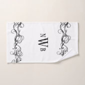 Stijlvol cirkelvormig randmonogram  bad handdoek (Handdoek)