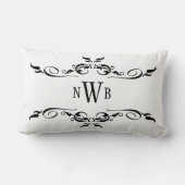 Stijlvol cirkelvormig randmonogram kussen (Achterkant)