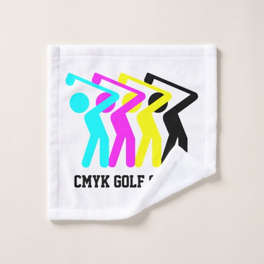 Stijlvol CMYK Golfing Golf Bad Handdoek (Wasdoekje)