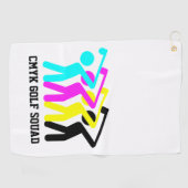 Stijlvol CMYK Golfing Golfhanddoek (Horizontaal)