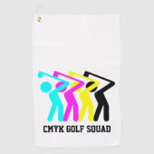 Stijlvol CMYK Golfing Golfhanddoek (Voorkant)