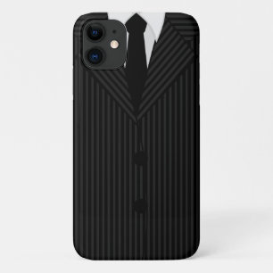 Stijlvol Cool Zwart Pinstripe Suit en Stropdas iPhone 11 Hoesje