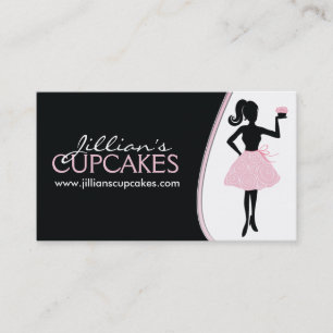 Stijlvol Cupcake Silhouette Visitekaartje