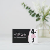 Stijlvol Cupcake Silhouette Visitekaartje (Staand voorkant)