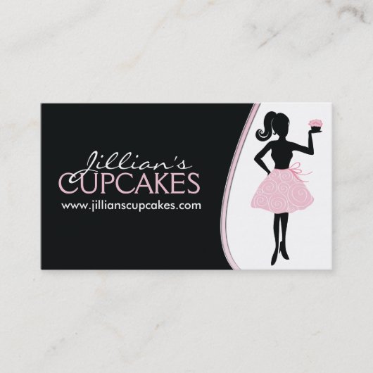 Stijlvol Cupcake Silhouette Visitekaartje (Voorkant)