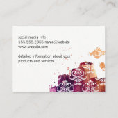 Stijlvol Damaserpatroon, expressief Visitekaartje (Achterkant)