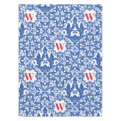 Stijlvol  damast navy Blue monogram Tafelkleed (Voorkant)