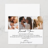 stijlvol dank voor bruiloft 3 foto ' s collage kaa (Voorkant / Achterkant)