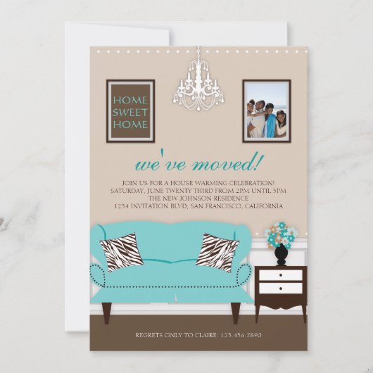 Stijlvol decor Housewarming Invite Kaart (Voorkant)