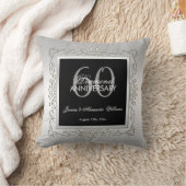 Stijlvol decoratief zilver 60th Wedding Jubileum Kussen (Deken)