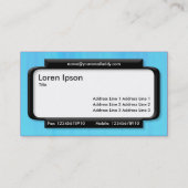 Stijlvol deelvenster (Script-lettertype) - Blauwe  Visitekaartje (Achterkant)