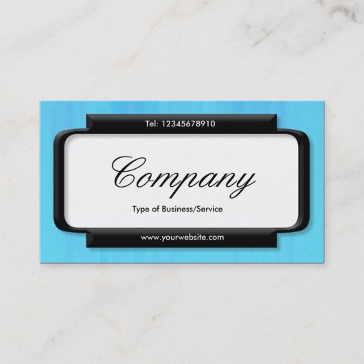 Stijlvol deelvenster (Script-lettertype) - Blauwe  Visitekaartje (Voorkant)