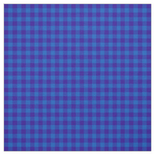 Stijlvol Deep Blue Check Gingham Pattern Fabric Stof