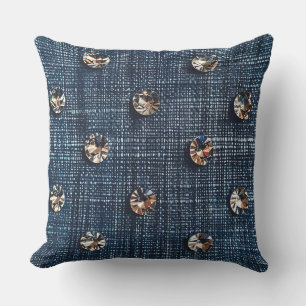 Stijlvol Denim en Diamond Cotton Sierkussen