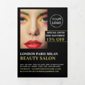 Stijlvol design, Beauty Salon Tri-Fold Flyer Drieluik Uitnodiging (Cover)