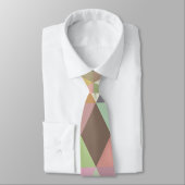 Stijlvol design met bruin, groen en roze diamantpa stropdas (Gebonden)