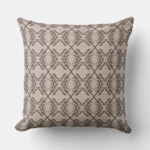 Stijlvol diamantpatroon in koffie bruin en beige kussen