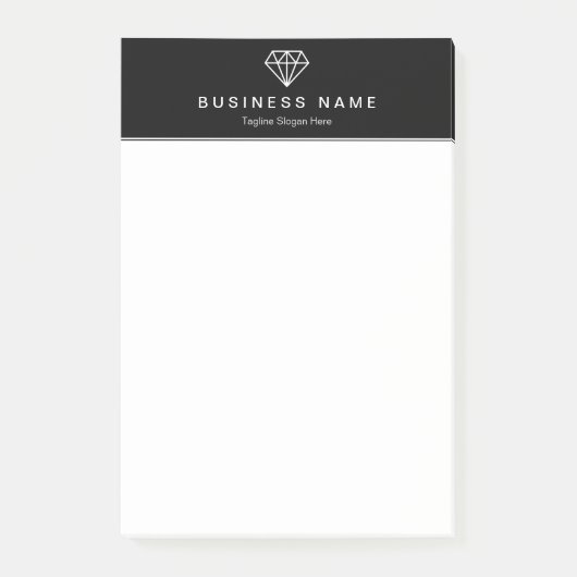 Stijlvol Diamond Logo Classic Black en White Post-it® Notes (Voorkant)