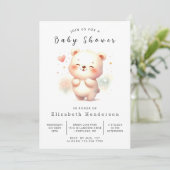 Stijlvol digitaal Beer Baby shower Kaart (Staand voorkant)