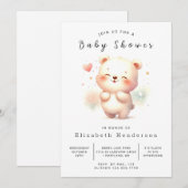 Stijlvol digitaal Beer Baby shower Kaart (Voorkant / Achterkant)