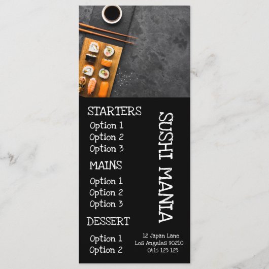 Stijlvol dinermenu voor Japans sushirestaurant Menu (Voorkant)