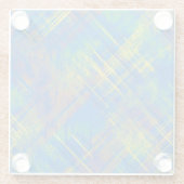 Stijlvol Distress Plaid Check Blauw, groen, geel Glazen Onderzetter (Achterkant)