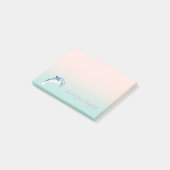 Stijlvol, dolfijn, persoonlijk post-it® notes (Schuin)