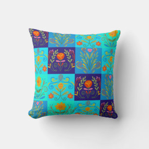 Stijlvol, donkerblauw, groen Sierkussen