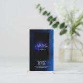 Stijlvol donkerblauw zwart, modern visitekaartje (Staand voorkant)