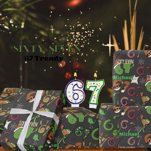 Stijlvol donkergrijs Trend Sixty Seven / 67 Cadeaupapier